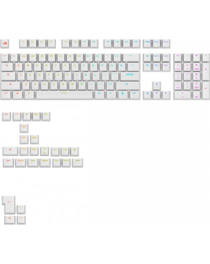 Glorious GPBT Backlit Keycaps, ANSI Layout (US), PBT, Dye-Sub - White