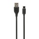 Gembird USB-A/USB-C, 1m USB cable USB 2.0 USB A USB C Black