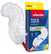 Vileda dustpan with short handle + 2 Flex&Catch refills