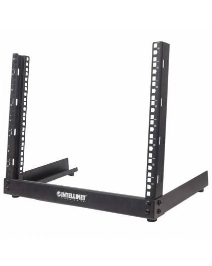 Intellinet 19" Network Rack - Open Frame (Desktop), 8U, Black, Flatpack