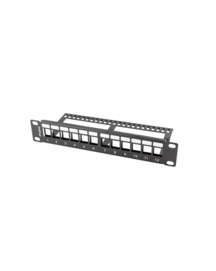 LANBERG PATCH PANEL BLANK 12 PORT 1U 10" BLACK