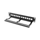 LANBERG PATCH PANEL BLANK 12 PORT 1U 10" BLACK