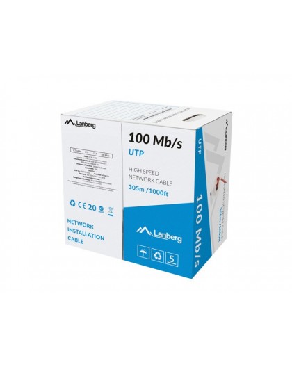 LANBERG LAN UTP CABLE 100MB/S 305M WIRE CCA RED