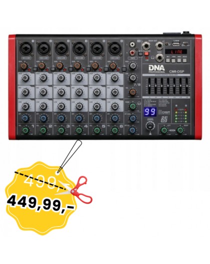 DNA CM8-DSP - Mikser audio, USB, MP3, Bluetooth, Phantom