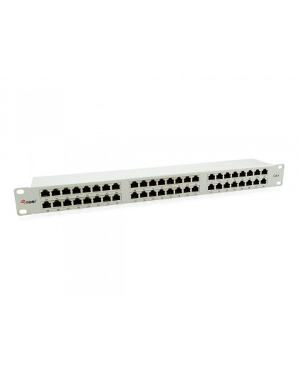 Equip 48-Port Cat.6 Shielded Patch Panel, Light Grey