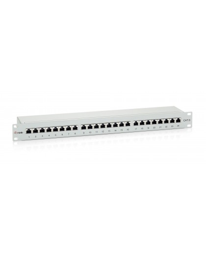 Equip 24-Port Cat.6 Shielded Patch Panel, Light Grey
