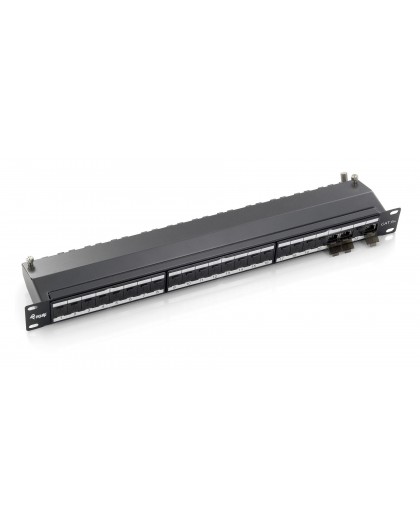 Equip 24-Port Cat.6A Shielded Patch Panel, Black