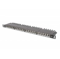 DIGITUS Patchpanel 0,5HE 24-Port Cat6a geschirmt schwarz
