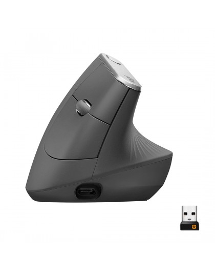 Logitech | Ergonomic Mouse | MX VERTICAL | Wireless | USB, Bluetooth | Graphite