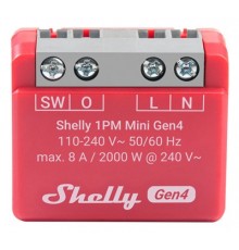 SHELLY 1PM Mini Gen4 Smart switch Red