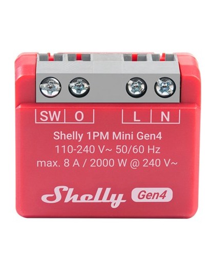 SHELLY 1PM Mini Gen4 Smart switch Red