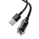 Baseus Gem USB to IP 2.4A Fast Charging Cable 1 m Black