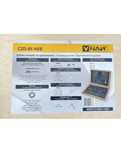 M3-M24 HSS CZD-85 THREADING TOOL SET