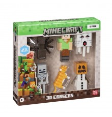 MINECRAFT 3D ERASERS - 6 PACK DELUXE BOX VER.B