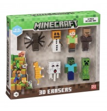 MINECRAFT 3D ERASERS - 8 PACK DELUXE BOX VER.B
