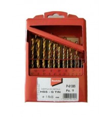 TITANIUM DRILL BIT SET HSS-G TIN 19pcs 1-10mm