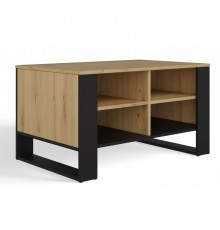 MODERN 4P ARTISAN COFFEE TABLE WITH BLACK LEGS