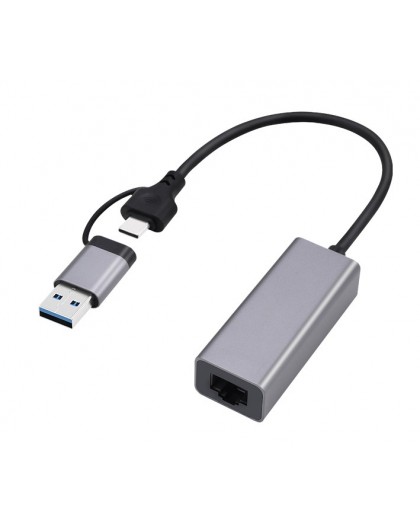 Gembird A-USB3AC-LAN-01 USB 3.1 + type-C Gigabit network adapter, space grey