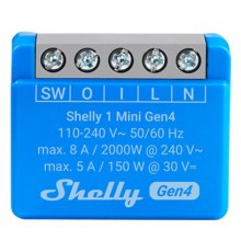 SHELLY 1 Mini Gen4 Smart switch Blue 2 pcs