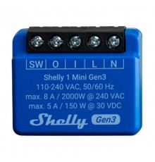 Shelly 1 Mini Gen3 Controller, WiFi/Bluetooth