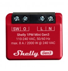 Shelly 1PM Mini Gen3 Controller, WiFi/Bluetooth