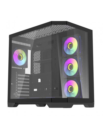 Darflash FT418 PRO computer case + 7 aRGB fans (black)