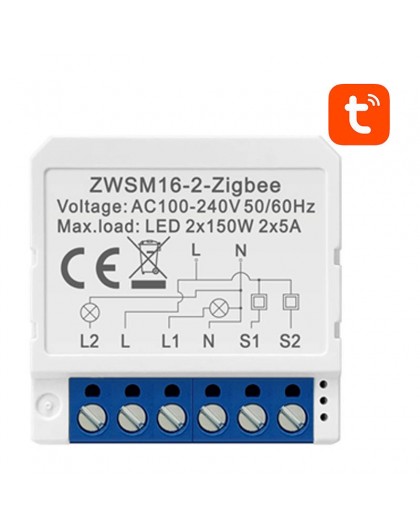 Smart Switch Module ZigBee Avatto ZWSM16-W2 TUYA