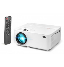 LED projector + Technaxx 50W remote control, built-in speaker (white)