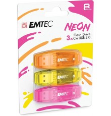 Emtec USB2.0 C410 8GB Neon 3 pcs