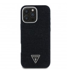 Guess Denim Triangle Logo MagSafe Case for Apple iPhone 16 Pro