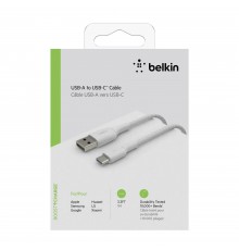 Belkin USB-C/USB-A Kabel, 1m, balts