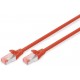 DIGITUS CAT 6A S/FTP Patch Cable, 0.25m, red