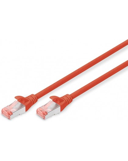 DIGITUS CAT 6A S/FTP tinklo laidas, 0,25 m, raudonas