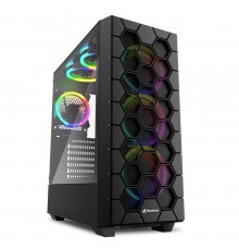 Midi Sharkoon HEX RGB Mustus