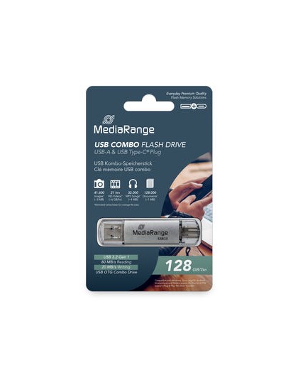STICK MediaRange USB Stick 128GB USB 3.1 combo with USB Type-C