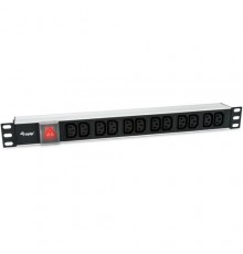Equip Power Strip 19"(1U) 12-Socket with Schuko + Switch A