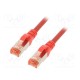 DIGITUS Cat6 S/FTP Patch Cable 2xRJ45 0.5m red with strain relief Polybe