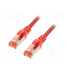 DIGITUS Cat6 S/FTP Patch Cable 2xRJ45 0.5m red with strain relief Polybe