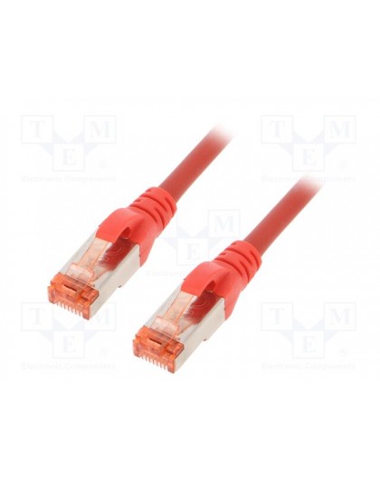 DIGITUS Cat6 S/FTP Patch Cable 2xRJ45 0.5m red with strain relief Polybe
