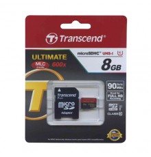 Transcend microSDHC MLC 8GB Class 10 UHS-I 600x + SD-Adapter