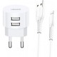 Charger T20 2xUSB 2,1A Lightning