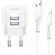 Charger T20 2xUSB 2,1A Lightning