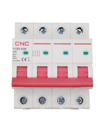 CNC Automatic Switch, 4P, 25A, Class C, 6kA