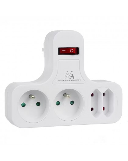 Power socket x4 with switch Maclean MCE224