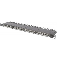 DIGITUS Patch Panel 1U 12-Port Cat6A Shielded Black
