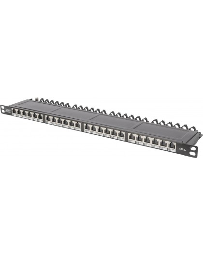 DIGITUS Patch Panel 1U 12-Port Cat6A Shielded Black