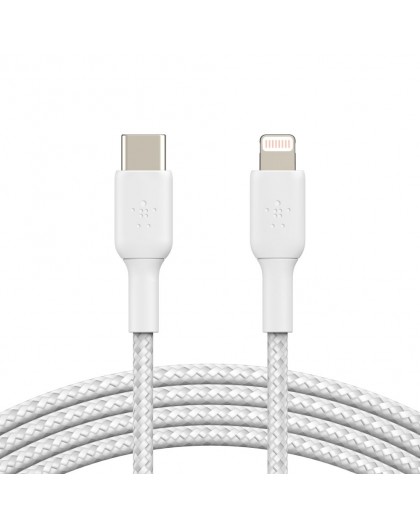 BOOST CHARGE USB-C to Lightning Cable, Braided, 2M White