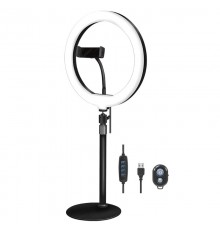 LogiLink Ring Light with Tripod for Smartphones, Wireless Remote, 25cm