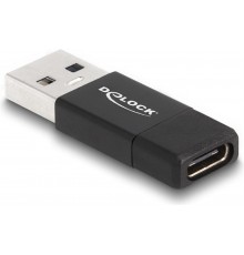 Delock USB 3.2 Gen 2 Active Adapter USB-A to USB-C Socket Black