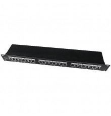 Patch Panel 24 Ports 1U 19 '' Cat.6 shield with cable organizing function black
